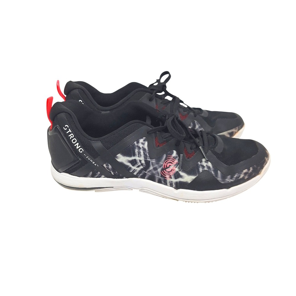 Strong by Zumba Train Womens Black Graphic Athletic Sneakers A1F00114 Size 9